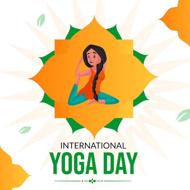 Plantilla de banner del día internacional del yoga