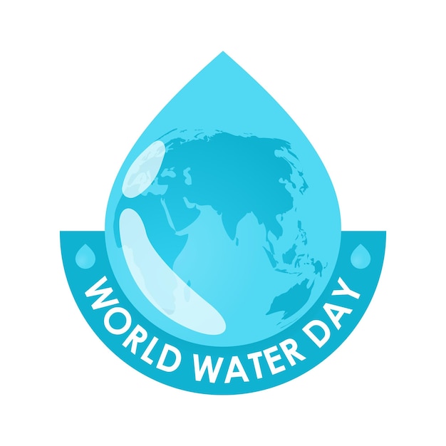Plantilla de banner del día mundial del agua con ilustración de gota de agua