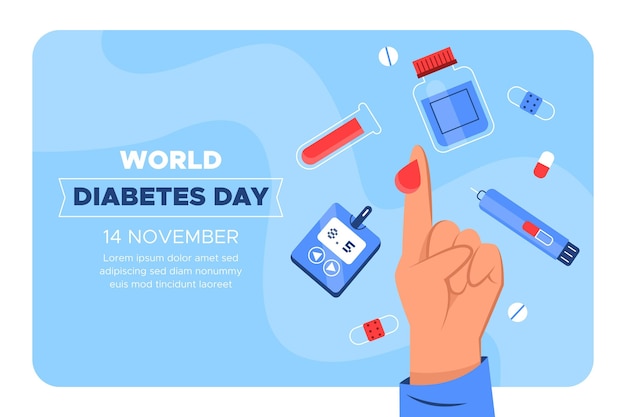 Plantilla de banner del día mundial de la diabetes