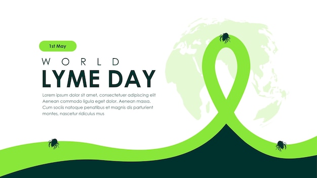 Vector plantilla de banner del día mundial de lyme