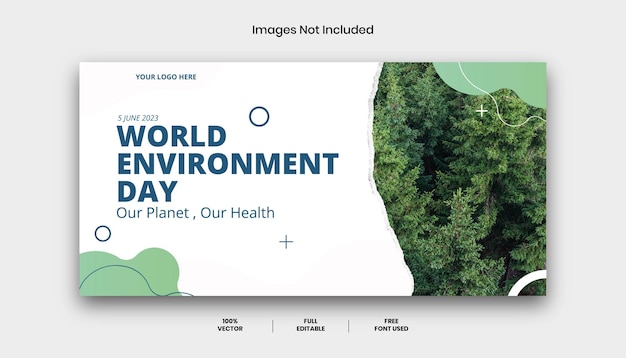 Plantilla de banner del día mundial del medio ambiente 2023