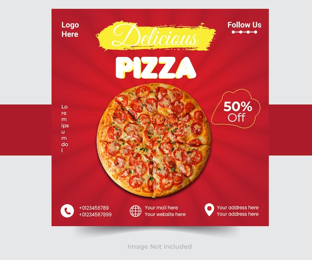 plantilla de banner de diseño de menú de alimentos para redes sociales