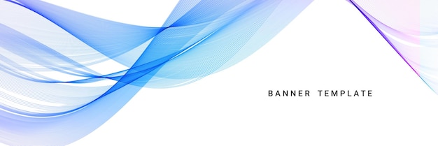 Plantilla de banner de diseño de onda moderna con estilo decorativo colorido abstracto