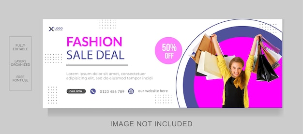 Plantilla de banner de diseño de portada de facebook de venta de moda moderna