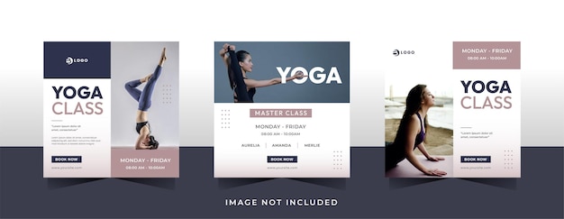 Plantilla de banner de diseño de publicación de redes sociales de yoga