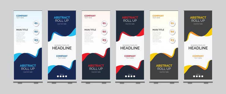 plantilla de banner de diseño de roll up standee para negocios