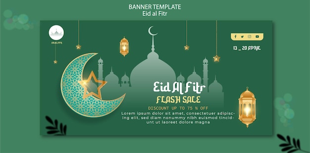 Plantilla de banner de eid alfitr