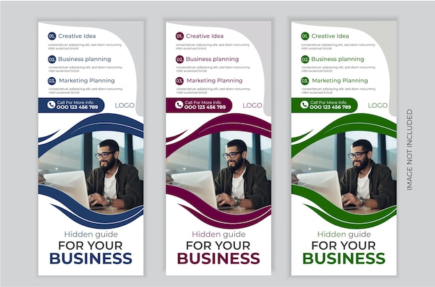 Plantilla de banner enrollable de agencia creativa empresarial moderna o concepto de diseño de plantilla de banner x
