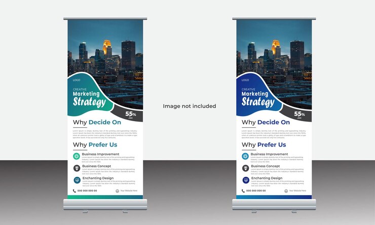 Plantilla de banner enrollable corporativo mínimo EPS