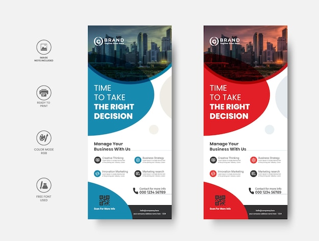 Plantilla de banner enrollable corporativo moderno profesional
