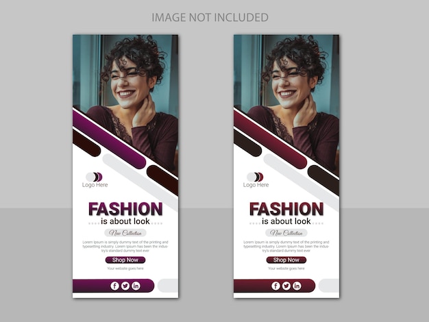 Plantilla de banner enrollable para estantes de moda