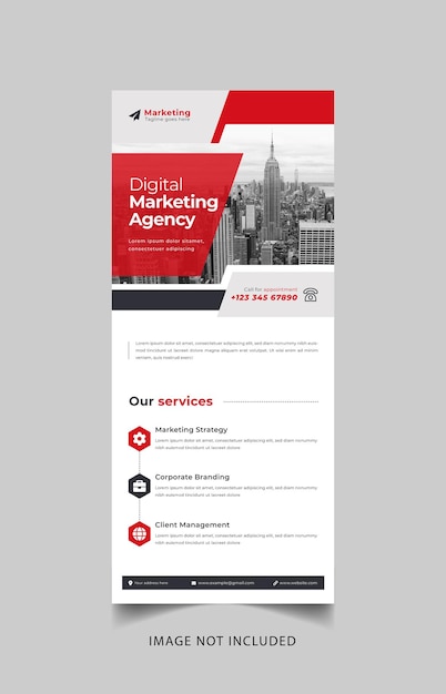 Plantilla de banner enrollable de marketing digital