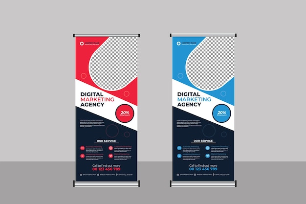 Plantilla de banner enrollable médico