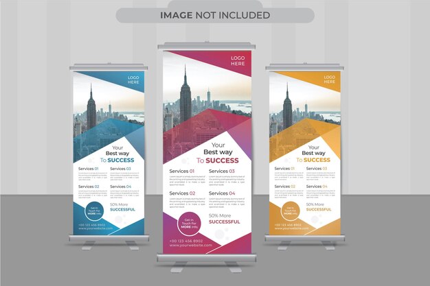 Plantilla de banner enrollable moderno de verano para empresas