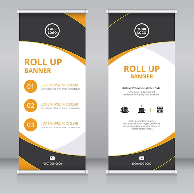 Plantilla de banner enrollable moderno