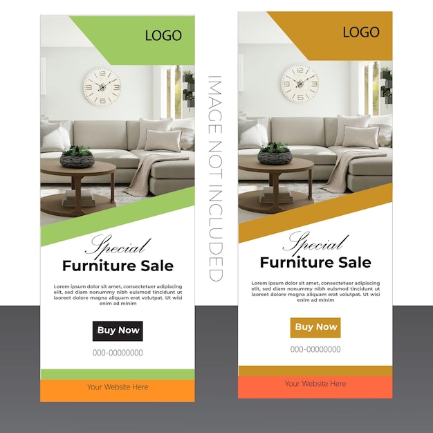 Plantilla de banner enrollable para muebles