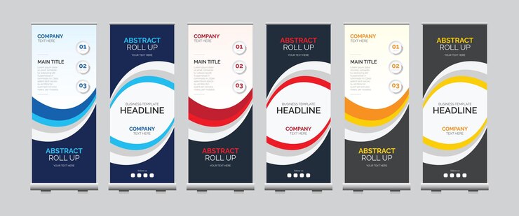 Plantilla de banner enrollable de negocios corporativos