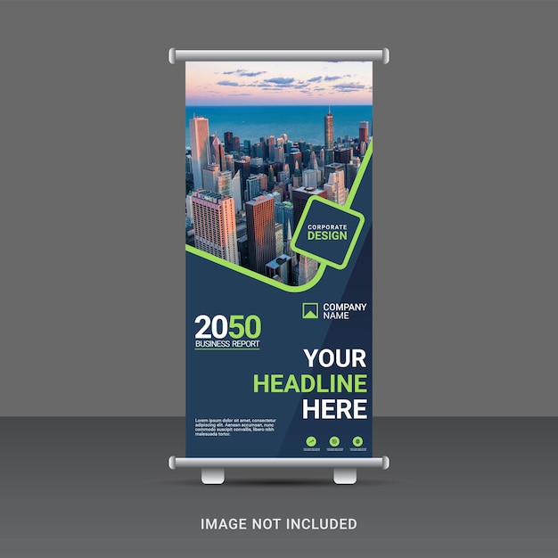 Plantilla de banner enrollable de negocios creativos