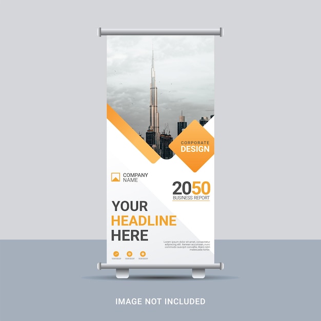 Plantilla de banner enrollable de negocios creativos