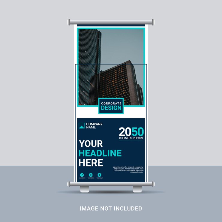 Vector plantilla de banner enrollable de negocios creativos