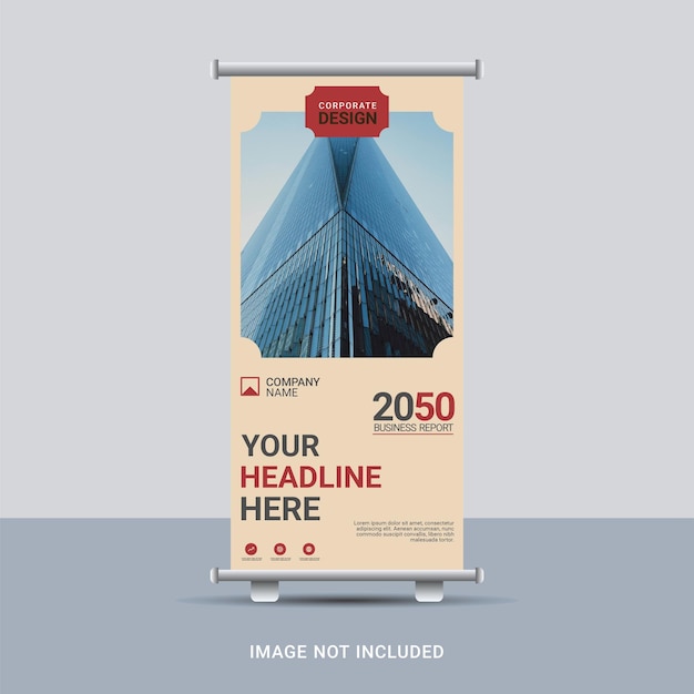 Plantilla de banner enrollable de negocios creativos