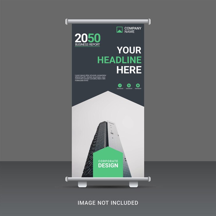 Plantilla de banner enrollable de negocios creativos