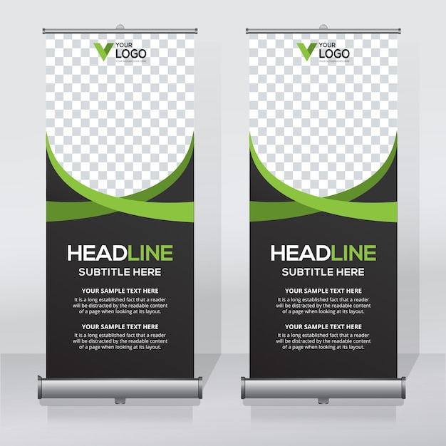 Plantilla de banner enrollado