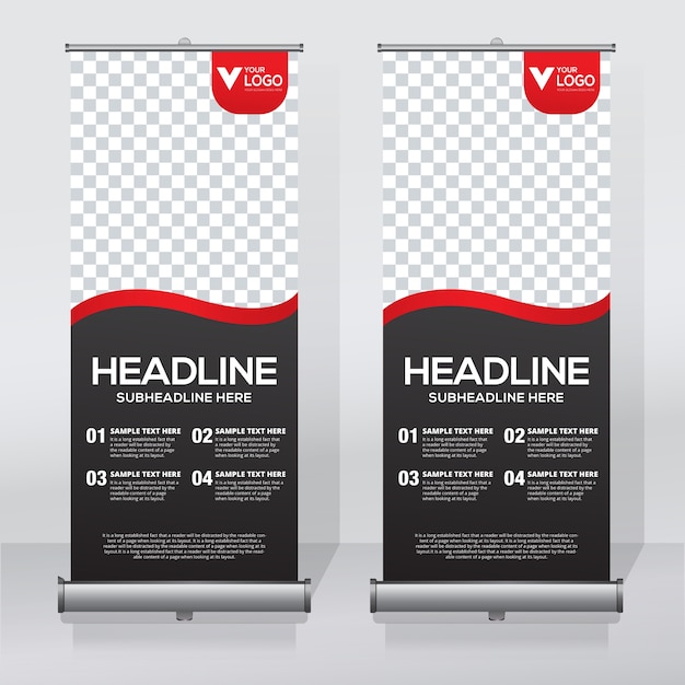 Plantilla de banner enrollado