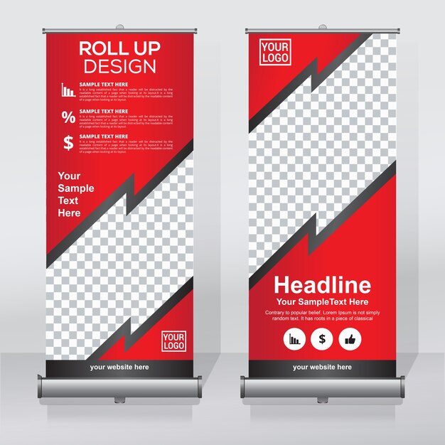 Plantilla de banner enrollado