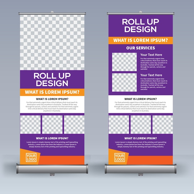 Plantilla de banner enrollado