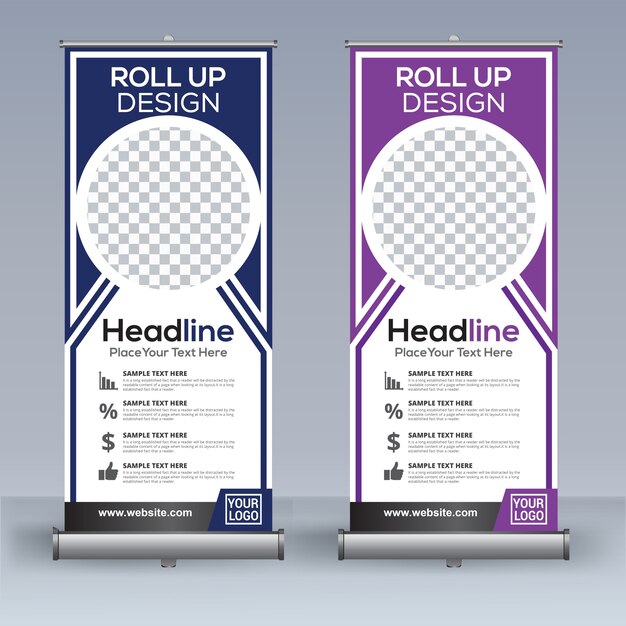 Plantilla de banner enrollado