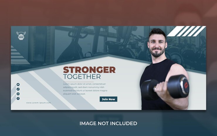 Plantilla de banner de entrenamiento de gimnasio de Fitness Journey