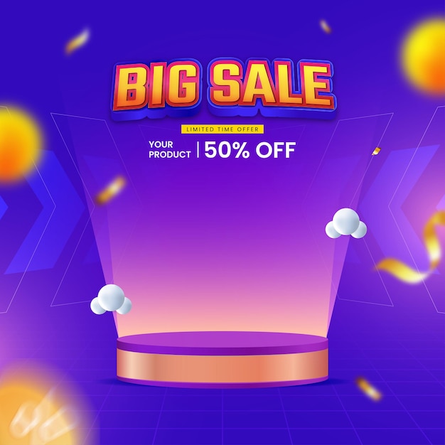 plantilla de banner de evento de promoción de grandes ventas