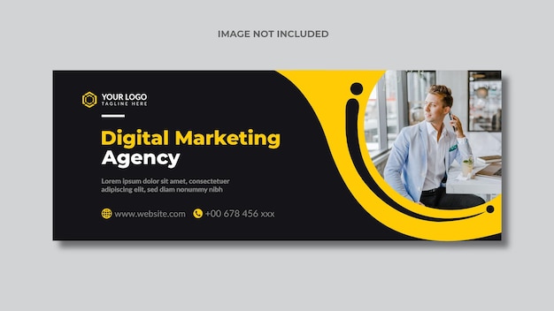 Plantilla de banner de facebook de agencia de marketing digital en formato vectorial