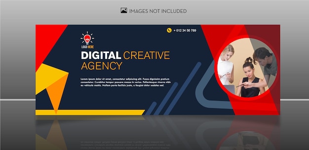 Plantilla de banner de facebook de agencia de marketing digital