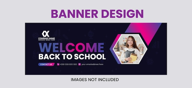 Vector plantilla de banner de facebook educativo