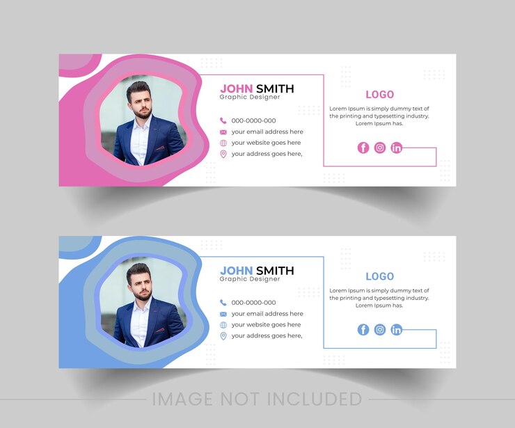 Una plantilla de banner de Facebook hecha profesionalmente y un diseño de firma de correo electrónico