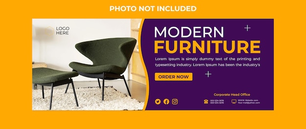 Plantilla de banner de facebook de muebles