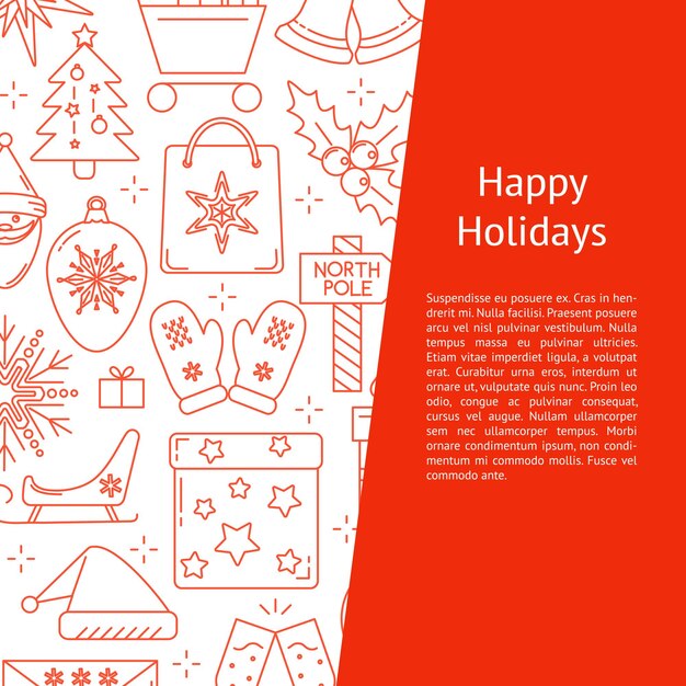 Plantilla de banner de felices fiestas
