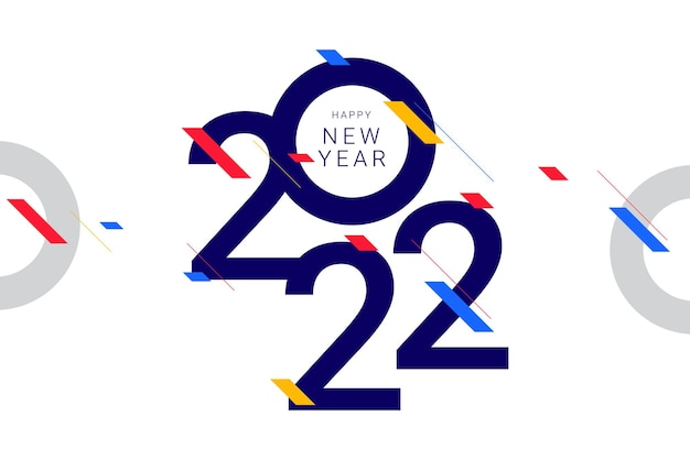 Plantilla de banner de feliz año nuevo 2022