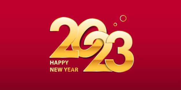 Plantilla de banner de feliz año nuevo 2023