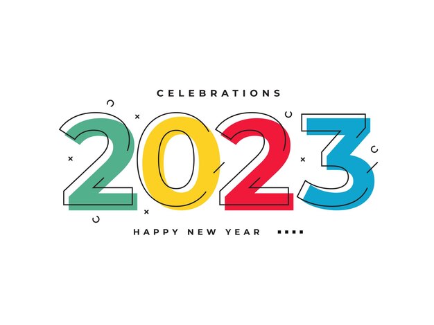 plantilla de banner de feliz año nuevo 2023