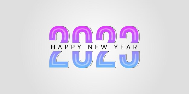 Plantilla de banner de feliz año nuevo creativo 2023