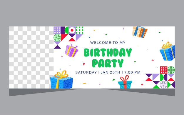 Plantilla de banner para feliz cumpleaños