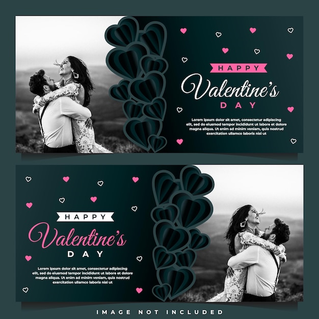 Plantilla de banner de feliz día de San Valentín