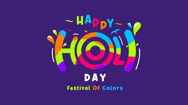 plantilla de banner feliz holi. Festivales de colores en la india. fondo colorido y alegre, celebración