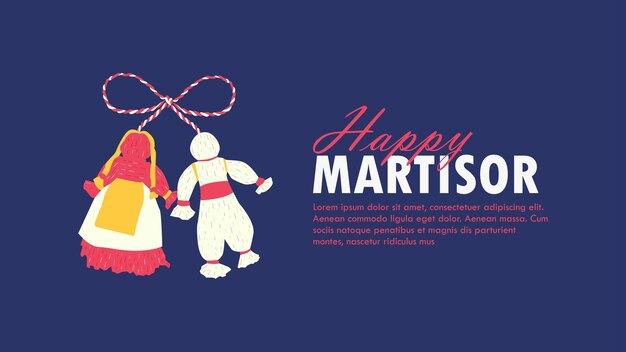 Plantilla de banner feliz martisor horizontal