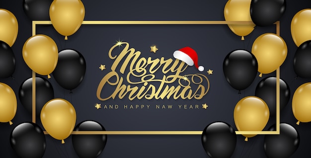 Plantilla de banner de feliz navidad y próspero año nuevo