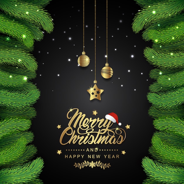 Plantilla de banner de feliz navidad y próspero año nuevo
