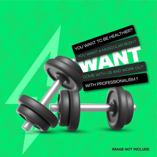 plantilla de banner de fitness editable